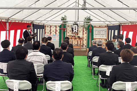 地鎮祭が開始したときの写真です。