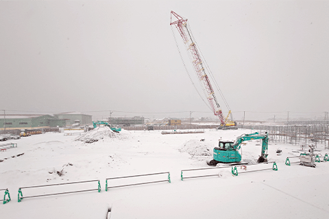釧路市はこの冬初めての雪景色です